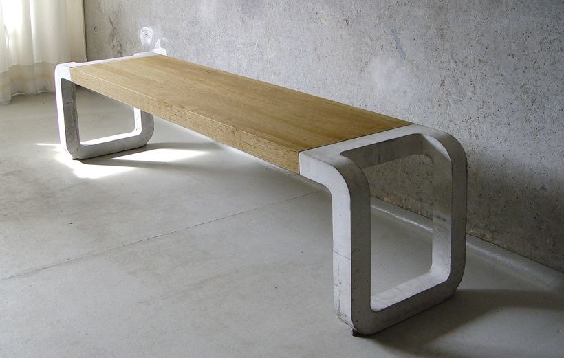 Modern concrete bench design