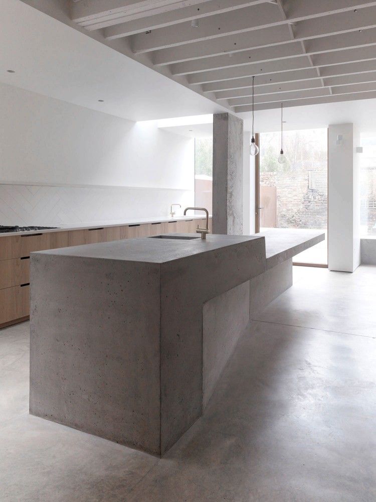 Modern concrete kitchen countertop